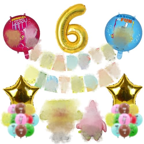 32 PCS Geburtstag Party Deko, Folienballon, Latexballon, Geburtstag Deko, Thème Party Ballons Décorations, Geburtstag Banner Theme Kit, Party Dekoration für Kinder Geburtstag, Babyparty von Yoimckay