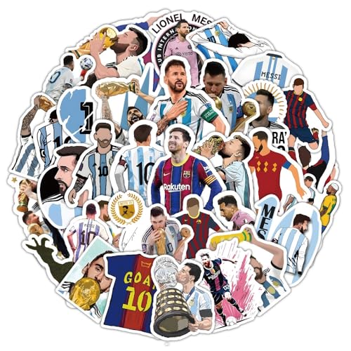 50 Stück Fußballstern-Aufkleber, selbstklebend, selbstklebend, Fußballspiele, Vinyl, für Auto, Skateboard, Fahrrad, Fußball-Geschenk für Fans der Fußballmannschaft von Yoimckay