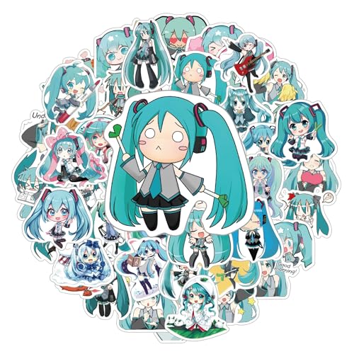 50pcs AI Anime Aufkleber Niedliche Vinyl Sticker, Süße Niedliche Wasserflaschen DIY Graffiti Aufkleber für Laptop, Wasserflasche, Tasse, Fahrrad, Kawaii Aufkleber für Kinder, Teenager, Erwachsene von Yoimckay