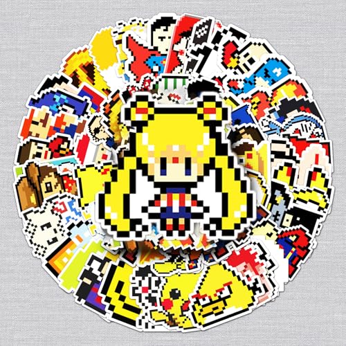 54 Stück Grün Aufkleber Set, Anime Manga Gemischte Rolle Elemente Aufkleber, DIY Dekoration Stickers für Laptop Skateboard Koffer Helm Motorrad Auto Fahrrad Handy für Kinder Teens Junge Wasserfeste von Yoimckay