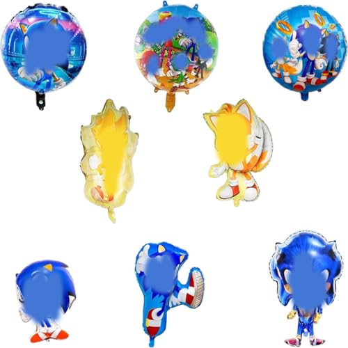 8pcs Cartoon Anime Kindergeburtstag Ballon Set, Folienballon Geburtstag Kit, Cartoon Bunt Luftballon Kinder, Kawaii Kindergeburtstag Deko Folienballon,für Theme Party Hintergrunden Supplies Deko von Yoimckay