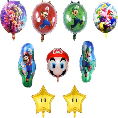 9PCS Luftballon Bunt Cartoon Folienballon, Cartoon Anime Kindergeburtstag Ballon Set, Kawaii Anime Geburtstag Party Dekorationen, für Kinder Theme Party Hintergrunden Supplies Deko von Yoimckay