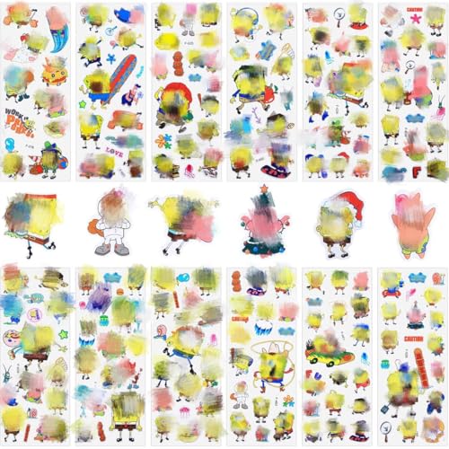 Cartoon 3D Aufkleber für Kinder,12 Blätter 100+ Verschiedene 3D Stickers Geschwollene,Sticker für Skateboard Laptop Koffer Motorrad Auto Fahrrad Computer,Geschenk für Kinder Jugendliche Erwachsene von Yoimckay