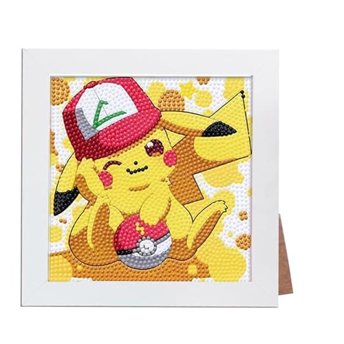 Cartoon Diamond Painting für Kinder,DIY Diamond Painting Mit Holzrahmen,Cute Kawaii 5D Anime Diamant Painting Kit für Kinder und Erwachsene Anfänger, Geburtstags Geschenk für Jungen Mädchen,15x15cm von Yoimckay