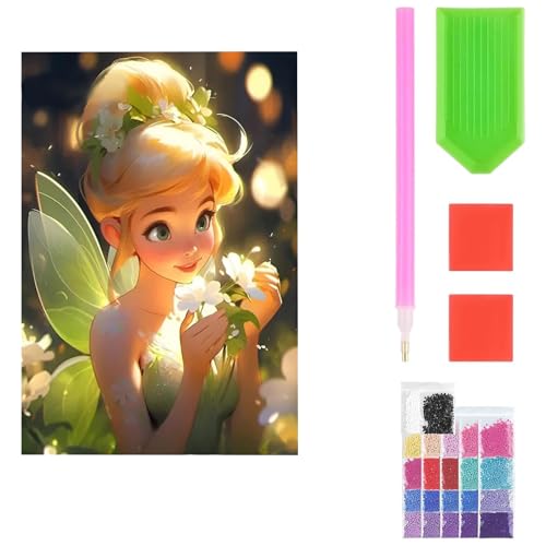 Cute Cartoon 5D Diamond Painting,Magie Anime Fee Prinzessin Diamantmalerei,Karikatur Elf Princess Diamant Painting Set,DIY ästhetisch Fairy Diamond Painting für Home Wand Decor,Rahmenlos,30x40 CM von Yoimckay