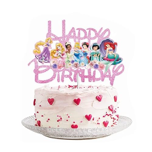 Prinzessin Cake Toppers, Mädchen Princess Cake Decoration Geburtstagskuchen Deko, Cartoons Anime Kawaii Kuchen Topper, Prinzessin Figuren Kuchen Toppers,Kuchen Dekoration für Kinderparty von Yoimckay