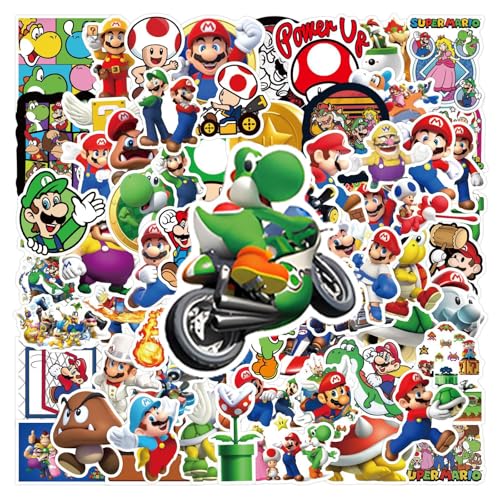 Yoimckay 100 Stück Cartoon Figuren Aufkleber Kinder, Anime Sticker Gaming Sticker, Wasserfester Vinyl Aufkleber für Laptop Scrapbook Skateboard Motorrad Verschiedene Farben von Yoimckay