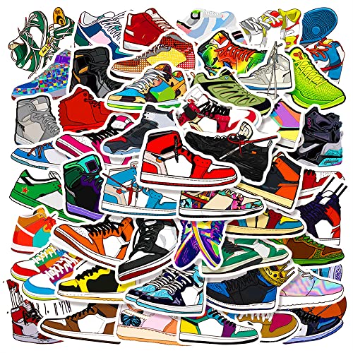 Yoimckay 100 Stück Tide Brand Sneaker Graffiti Selbstklebend Cartoon Sneaker Stickers Wasserdicht Selbstklebendes Vinyl für Laptop Skateboard Party Dekoration Geschenk von Yoimckay