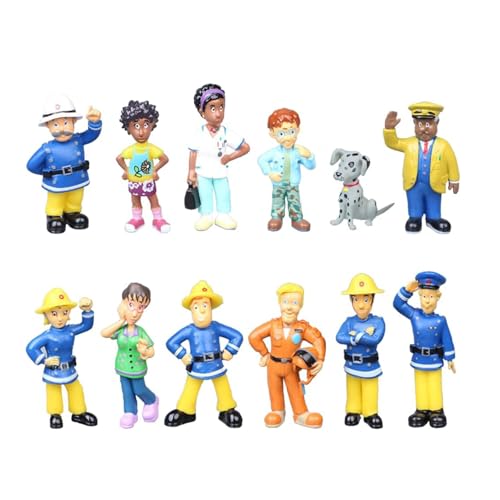 Yoimckay 12 Stück Feuerwehrmann Kuchendeko, Feuerwehrmann Cake Topper, Firemen Figuren Geburtstag Kuchen Deko, für Kinder Geburtstag Torten Deko Zubehör, Geburtstag Party Supplies für Kinder von Yoimckay