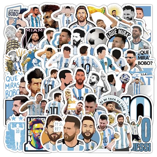 Yoimckay 53 Pcs Fußball Aufkleber, Fußballstar Stickers, Wasserfest Fussball Sticker, Wasserdichte Vinyl Stickers für Laptop Skateboard Computer Wasserflaschen Motorrad Gepäck von Yoimckay