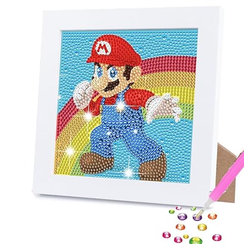 Yoimckay 5D DIY Diamond Art Painting, Diamond Painting Kinder with Frame, DIY Cartoon Diamond Painting Set, Diamond Painting Mädche,für Home Wand Decor 18 x 18 cm, für Kinder und Erwachsene Anfänger von Yoimckay