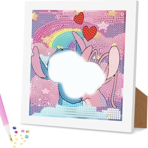 Yoimckay 5D Diamant Painting mit Rahmen,Kawaii Anime Cute Diamond Painting für Kinder Erwachsene Anfänger,DIY Diamantmalerei Mosaikherstellung Kit,Diamond Painting für Home Wall Decor,18x18cm von Yoimckay