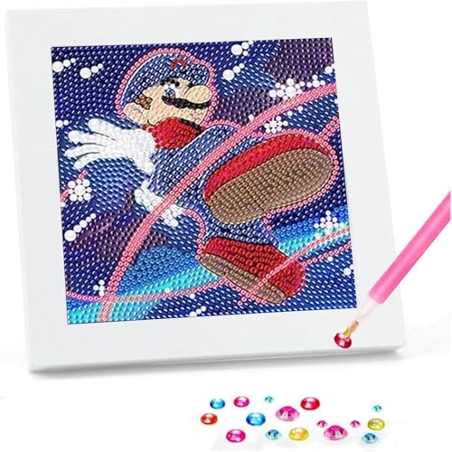 Yoimckay Diamond Painting für Kinder Erwachsene Anfänger,Cartoon Anime 5D Diamant Painting mit Rahmen,DIY Diamantmalerei Mosaikherstellung Kit,Diamond Painting Aufkleber für Home Wall Decor,18x18cm von Yoimckay