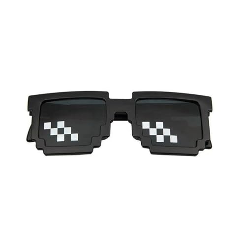 Yoimckay Mosaik-Sonnenbrille, coole Brille, Pixel-Sonnenbrille, lustige Mosaikbrille, schwarze Sonnenbrille, Foto-Requisiten für Jungen und Mädchen Erwachsene, Schwarz von Yoimckay