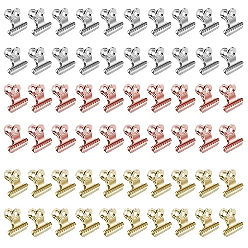 Yoirzit Klammern Metall Scharnierklammern 60 Stück, kleine Bulldog Büroklammern Binder Clips mit Starker Feder, 22 mm Metall Briefklammern, klemmen für Akten, Lebensmittel, Taschen, Fotos von Yoirzit