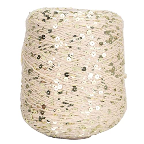 200 g/Knäuel, 440 m langes Garn, 3 mm + 6 mm, Paillettengarn, DIY-Stricken für Damen, Wolle, Pullover, Mütze, Schal, Dekoration, Wollgarn (Farbe: 888-A) von YoitS