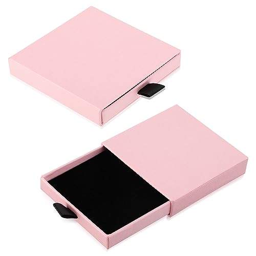 2 Stück Schmuck Geschenkbox Rosa Kleine Schmuckschatulle Armband Halskette Geschenkbox Ausziehbare Quadratische Aufbewahrungsbox Geeignet zum Verpacken von Valentinstag Weihnachten Hochzeitsgeschenken von Yolev