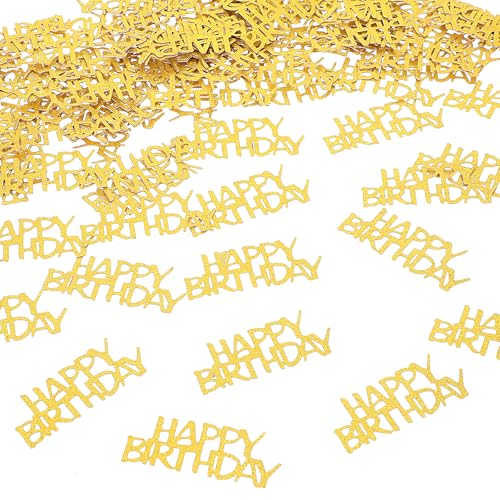 200 Stück Happy Birthday Konfetti Geburtstag Tischdeko Gold Glitzer Tischdeko Geburtstag Tischdeko Geburtstag Confetti für Geburtstagsdeko Luftschlangen Happy Birthday Deko von Yolev