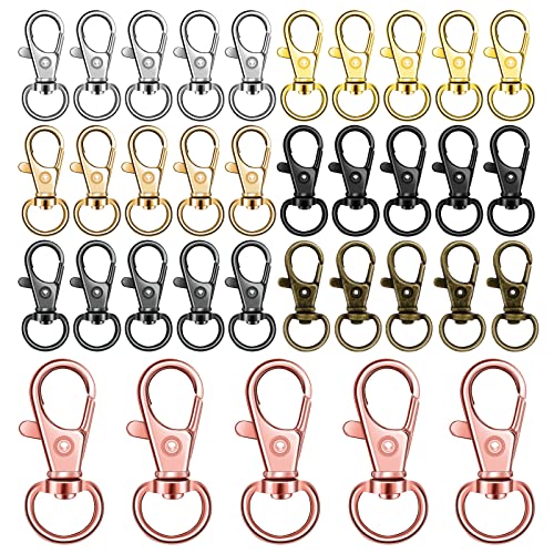 35 Stück Schlüsselringe Klein Schlüsselanhänger Makramee Drehkarabinerverschluss Drehverschluss Karabinerhaken Metallschlüsselringclip für Schlüsselring Schlüsselband Schmuck DIY Bastelbedarf 10 mm von Yolev