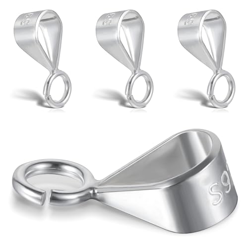 4 Stück 925 Sterling Silber Schiebe Anhängerverschluss Kettenverschluss für Schmuck Anhänger Ösen Halskette Anhängerschlaufe Ösenverbinder mit offener Schlaufe 4 Stück 925 Sterling Silber Schiebe Anhängerverschluss Kettenverschluss für Schmuck Anhänger Ösen Halskette Anhängerschlaufe Ösenverbinder mit offener Schlaufe von Yolev