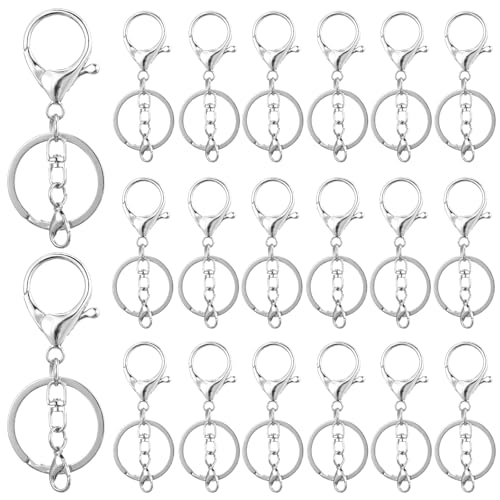 Karabinerverschlüsse, drehbar, Karabinerverschluss, Karabinerverschluss, flach, Schlüsselring, Karabiner, Schlüsselanhänger, Karabinerhaken für Schlüsselanhänger, Schmuck, DIY, 20 Stück von Yolev