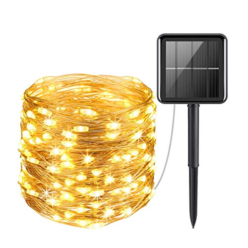 Yolispa Solar Lichterkette Aussen 200LEDs 20M Solar String Light Wasserdicht Kupferdraht Fairy Light Solarlichterkette Außen Wetterfest für Outdoor Garten Party Hochzeit von Yolispa