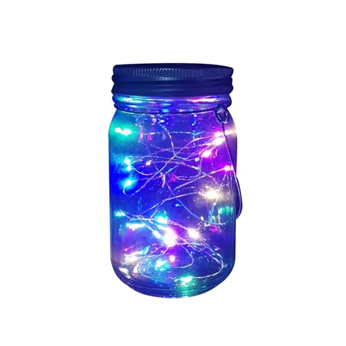 Yolispa wasserdichte Solar- Lichterkette mit Deckel 6 Stück Solar Mason Jar Lights Lids 20 LEDs (Gläser Nicht im Lieferumfang enthalten) für Garten Party Hochzeit von Yolispa