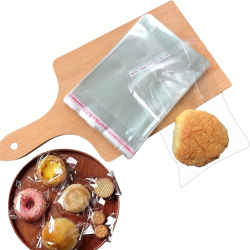 Yolistar 200 Stück Transparente kleine Beutel 8 x 10 cm Dick und Haltbar Speichern von Lebensmitteln Frisch perfekt zum Verpacken von Kuchen Keksen Torten und anderen Backwaren von Yolistar