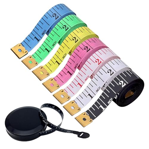 Yolistar 8 Stück Maßbänder zum Nähen, Einziehbares Maßband Körper Schneidermaßband Measuring Tape zum Messen von Länge, Brust, Taille usw 150 cm/60 Zoll, Körpermessung von Yolistar