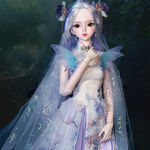 BJD Dolls 1/3 - Chinesische Hanfu-Puppe, 62 cm, Kugelgelenk-Puppe mit Kleidung, Schuhen, Haaren, handgemaltes Make-up, Geschenk für Mädchen (Demi) von YolvRy