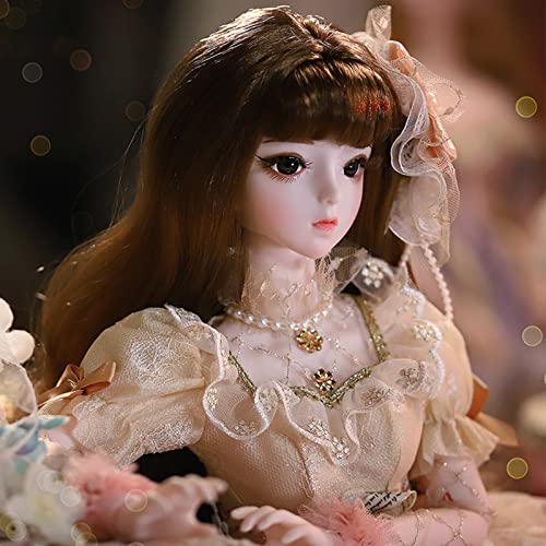 BJD Dolls1/3 – Britischer Stil, 34 Gelenke, 62 cm, Kugelgelenk-Puppen mit Kleidung, Schuhen, Perücke, handgemaltes Make-up, Geschenk für Mädchen (Miki) von YolvRy