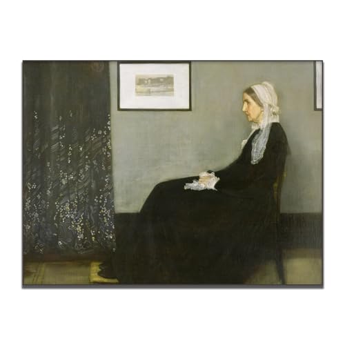 Yomcut James Mcneill Whistler Poster – Poster "Whistler's Mother" – berühmte Ölgemälde-Reproduktion – Kunstleinwand-Wanddekoration – Schlafzimmer, Wohnzimmer, Büro, Heimdekoration, ungerahmt (30 x 40 von Yomcut