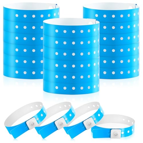 Yominerr 300 Stück Neon-Armbänder Aus Kunststoff, Vinyl-Armbänder, Armbänder, Plastikarmbänder, Party-Armbänder, Blau von Yominerr