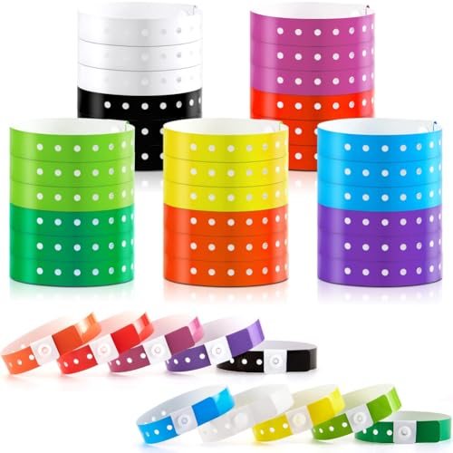 Yominerr 300 Stück Neon-Armbänder Aus Kunststoff, Vinyl-Armbänder, Armbänder, Plastikarmbänder, Party-Armbänder, Mehrfarbig von Yominerr