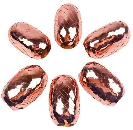 Geschenkbänder zum Basteln,6 Stücke Rose Gold Ribbon Geschenkband Ballon Curling Band für Hochzeit Geburtstag Party Dekoration Zubehör 60m von Yongbest