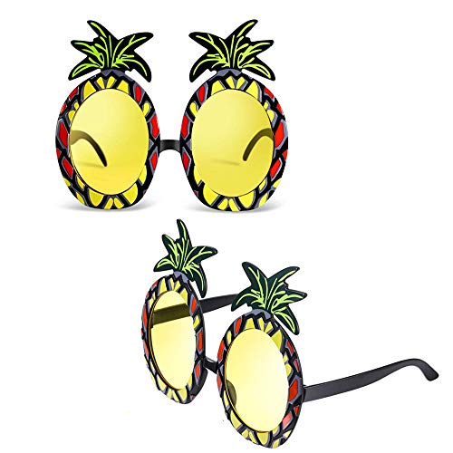 Yongbest Ananas Brillen Neuheit Brillen,2 Stück Tropical Ananas Sonnenbrille Hawaii Luau Party Supplies für Thematische Sommerfoto Requisiten Partyzubehör von Yongbest