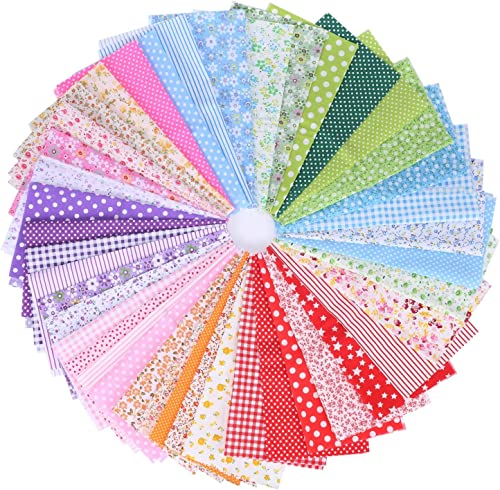 YoniYa 42 Stück Stoffreste Stoffpaket 25 x 25 cm Bedruckter Baumwollstoff Meterware Stoffe zum Nähen Patchwork 100% Baumwolle Stoffflicken für Kleidung Vorhänge Bettwäsche DIY Basteln von YoniYa