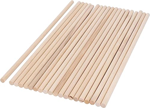 YoniYa 20 Stück Holzstäbchen Bastelstäbe Rundhölzer zum Basteln Lange Holzdübel Natürlicher Holzstäbchen Stangen 8 mm x 30 cm Rundstäbe Holzstäbe für DIY Arts Craft Basteln Dekoration von YoniYa