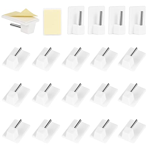 YoniYa 20pcs Gardinenhaken Selbstklebend Klebehaken Gardinenstange Haken Gardinenhalter Ohne Bohren Weiß für Gardinenstangen Vitragestangen Gardinenhalter Fenster von YoniYa