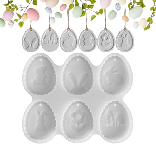 Ostern Silikonform Ostereier, 6 Stück Silikonform hasen Anhänger Epoxidharz Formen Hasenei Formen Kaninchen Silikonform Ostern Anhänger Silikon Gießform Ostern Für Handwerk von Yonuaret