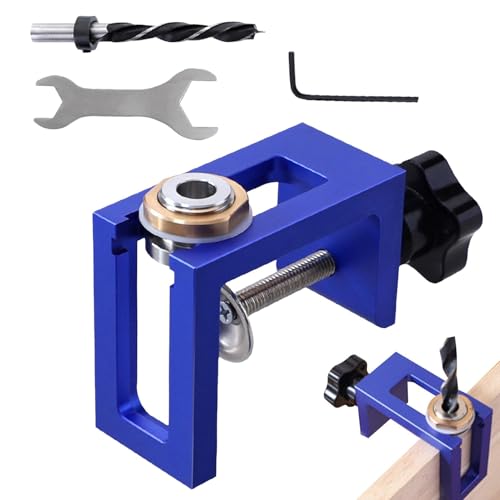 Yonuaret Dübelvorrichtungs-Set – Bohrloch-Locator – Einstellbares Bohr-Locator-Werkzeug-Set, Taschenloch-Vorrichtungssystem-Kit für Holzbearbeitung von Yonuaret