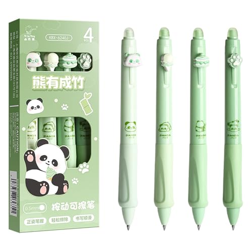 Yooamz Radierbarer Kugelschreiber, 4 Stück Erasable Pen Set, 0.5mm Tintenroller Radierbar, Gelschreiber Friction Stifte Radierstift für Bürobedarf Schulsachen Studenten, Blau von Yooamz