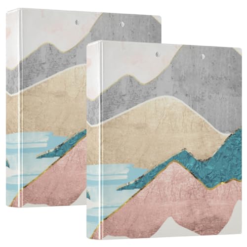 Morandi Color Moutain and River 3,8 cm Ordner mit 3 Ringen Notizbuch mit Klemmbrett, 2 Packungen, verschiedene Ordner, Hardcover von Yoogain