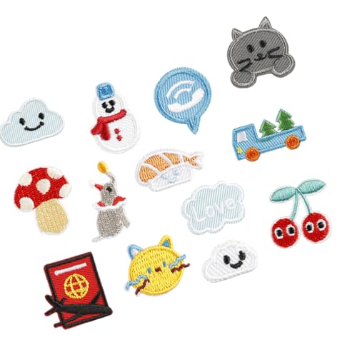 13 PCs Schneemann Bestickte Flecken Katzen Eisen Auf Flecken Kleidung Pilznähung Für Kleidungstasche 13 PCs Schneemann Bestickte Flecken Katzen Eisen Auf Flecken Kleidung Pilznähung Für Kleidungstasche von Yooghuge
