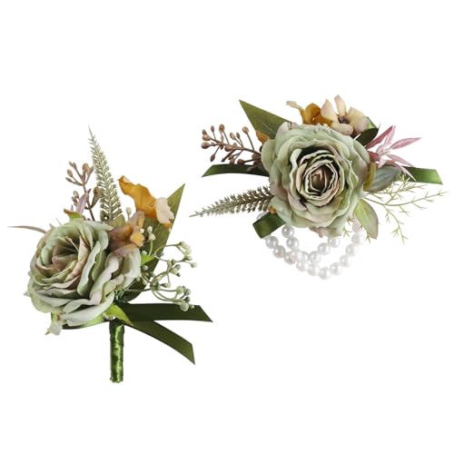 Yooghuge Bankett Corsage Boutonniere Für Hochzeitsfeiern Und Feiern Exquisite Hochzeits Boutonnieres Künstliche von Yooghuge