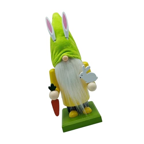 Yooghuge Dekoration Kaninchen Gnomes Holz Figur Mit Basis Bunnies Ohrzwerk Skulptur Für Home Tisch Dekore Ornament von Yooghuge