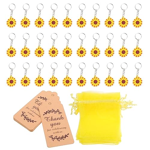 Yooghuge Sonnenblumen Schlüsselanhänger Dekorativer Charme Ornament Haushalt Für Babyparty Party Gastgeschenk Zubehör Papierkarte von Yooghuge