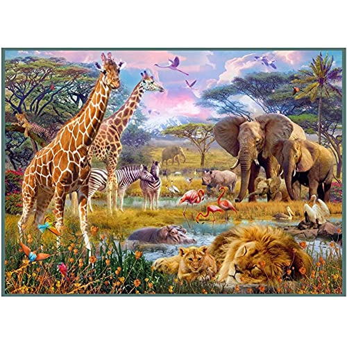 DIY 5D Diamond Painting kits Giraffe Elephant Diamant Painting Bilder Set für Erwachsene Kinder Malen nach Zahlen Stickerei Kreuzstich Kristall Strass Kunst Decor Square Drill_60x80cm(24x32in) von Yoonqun