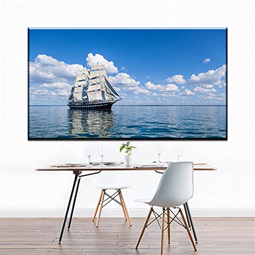 DIY 5D Diamond Painting kits Malen nach Zahlen Himmel Meer Schiff Diamant Malerei Set für Erwachsene/Kinder Kristall Strass Stickerei Kreuzstich Kunst Wanddekorationen Geschenk Square drill 50x100cm von Yoonqun