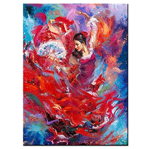 Diamond Painting kits Full Drill Flamenco-Frau,5D DIY Groß Diamant Gemälde Erwachsene Kristall Strass Stickerei Kreuzstich Mosaik Leinwand Malerei Art Crafts for Home Wall Décor Round Drill,40x60cm von Yoonqun